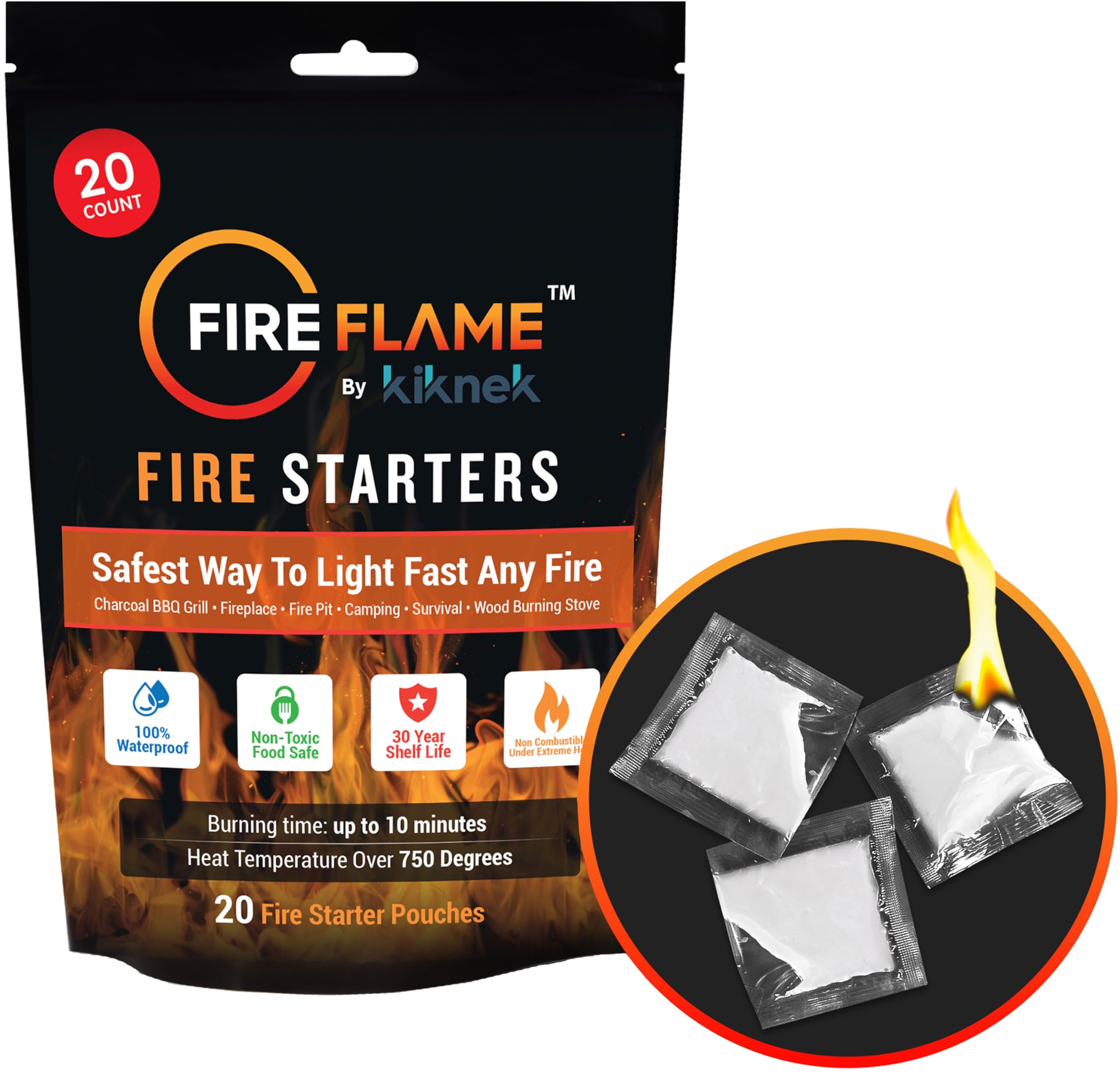 FIRESTARTER ファイアースターター 未開封 FireFlame Quick Instant Fire Starter - 100% Waterproof All-Purpose